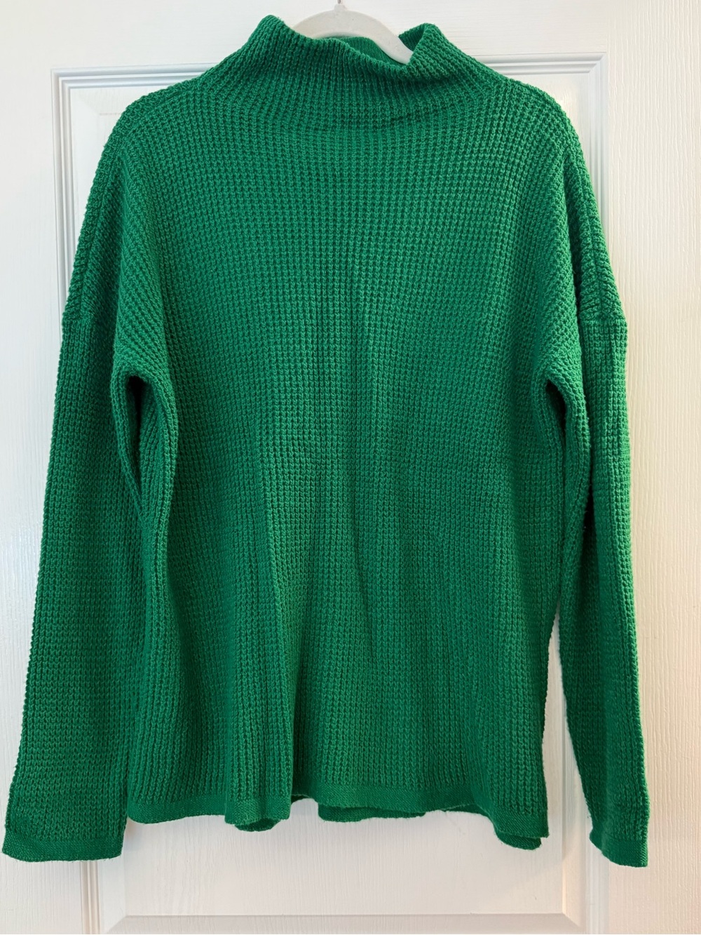 J. Jill Green Waffle Turtleneck Sweater, Med Tall